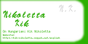 nikoletta kik business card